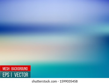 Editable Blue blurred background for your graphic design banner summer made with a gradient mesh