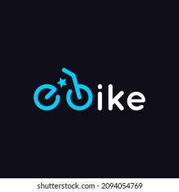 Editable Blue Electric Bike Icon