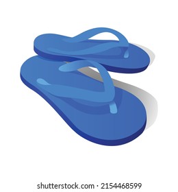 Editable blue slippers clipart vector object template.