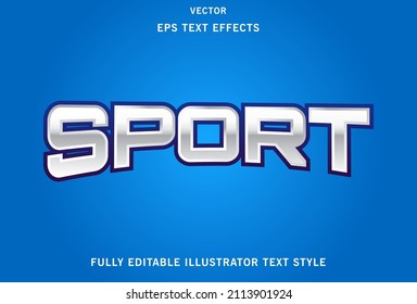efecto de texto de deportes azules editable. efecto de texto de gradiente azul y plata