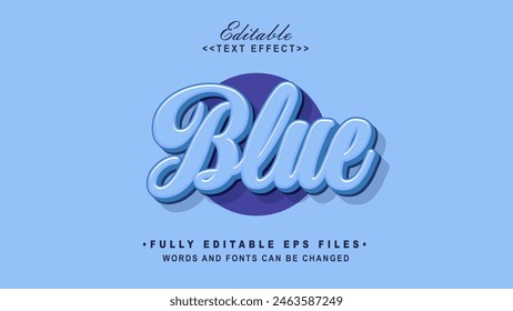 editable blue text effect.typhography logo