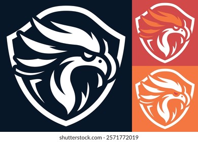 Editable Bold Eagle Logo Design with Shield