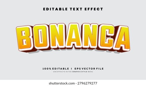Editable bonanca text effects, modern colors. Text style effects.