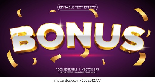 editable bonus luxury vector 3d text effect with modern style design