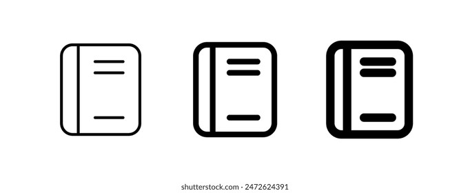 Editable book, notebook, textbook, journal vector icon. Part of a big icon set family. Perfect for web and app interfaces, presentations, infographics, etc
