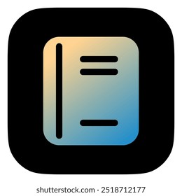 Libro editable, cuaderno, libro de texto, icono de Vector de diario. Parte de una gran familia de iconos. Perfecto para interfaces de Web y App, presentaciones, infografías, etc
