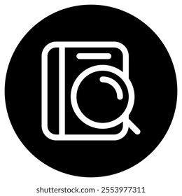 Editable book search vector icon. Part of a big icon set family. Perfect for web and app interfaces, presentations, infographics, etc