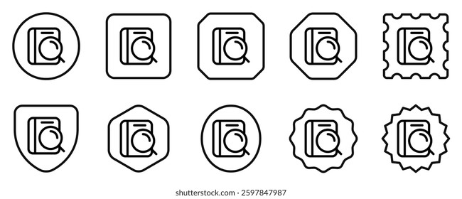 Editable book search vector icon. Part of a big icon set family. Perfect for web and app interfaces, presentations, infographics, etc