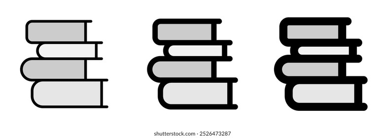 Ícone de vetor da pilha de livros editável. Parte de uma grande família de conjuntos de ícones. Perfeito para interfaces web e app, apresentações, infográficos, etc