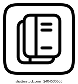 Libros editables, cuadernos, libros de texto, revistas, icono del vector diario. Parte de una familia de iconos grandes. Perfecto para interfaces web y de aplicaciones, presentaciones, infografías, etc