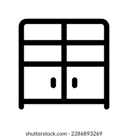 estantería editable, icono del vector del gabinete. Parte de una familia de iconos grandes. Perfecto para interfaces web y de aplicaciones, presentaciones, infografías, etc