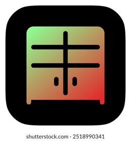 Estantería editable, icono de Vector del gabinete. Parte de una gran familia de iconos. Perfecto para interfaces de Web y App, presentaciones, infografías, etc