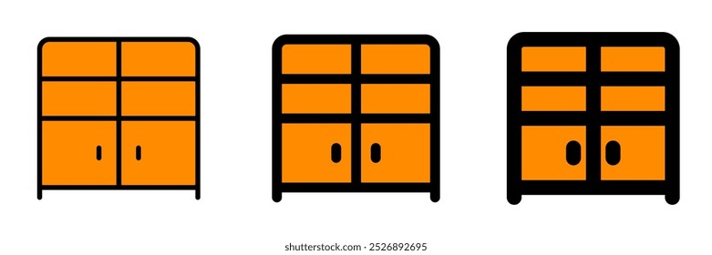 Editable bookshelf, cabinet vector icon. Part of a big icon set family. Perfect for web and app interfaces, presentations, infographics, etc