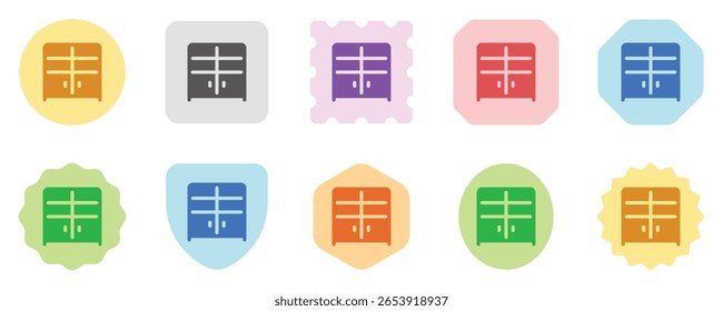 Estantería editable, icono de Vector del gabinete. Parte de una gran familia de iconos. Perfecto para interfaces de Web y App, presentaciones, infografías, etc