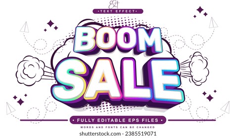 editable Boom sale text effect.typhography logo