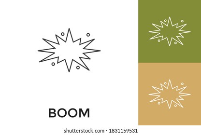Icono de línea delgada de boom editable con título. Útil para aplicaciones móviles, sitio web, software y medios impresos.