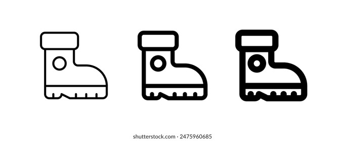 Icono de Vector de arranque editable. Al aire libre, industria, jardinería, trabajo pesado. Parte de una gran familia de iconos. Perfecto para interfaces de Web y App, presentaciones, infografías, etc