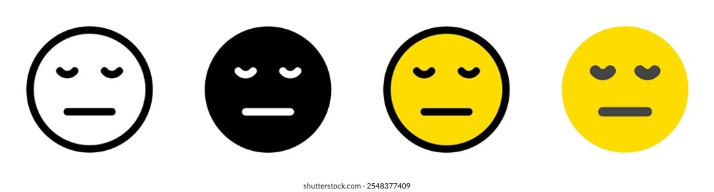 Editable bored expression emoticon vector icon. Part of a big icon set family. Part of a big icon set family. Perfect for web and app interfaces, presentations, infographics, etc