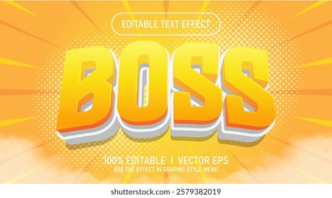 editable boss vector text effect with modern style design