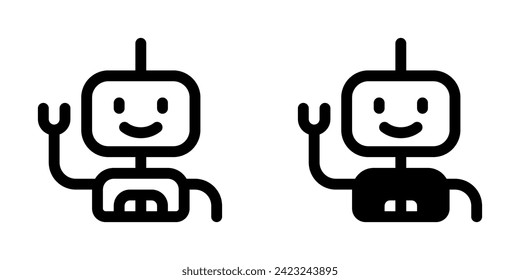 Editable bot, robot, android vector icon. AI technology, artificial intelligence, computer. Part of a big icon set family. Perfect for web and app interfaces, presentations, infographics, etc