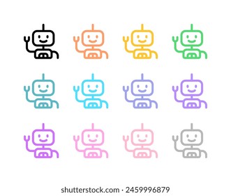 Editable bot, robot, android vector icon. AI technology, artificial intelligence, computer. Part of a big icon set family. Perfect for web and app interfaces, presentations, infographics, etc