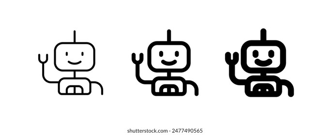 Editable bot, robot, android vector icon. AI technology, artificial intelligence, computer. Part of a big icon set family. Perfect for web and app interfaces, presentations, infographics, etc