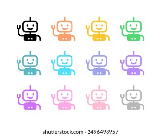 Editable bot, robot, android vector icon. AI technology, artificial intelligence, computer. Part of a big icon set family. Perfect for web and app interfaces, presentations, infographics, etc