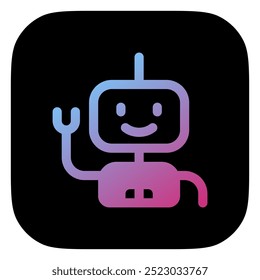 Bot editável, robô, ícone de vetor android. Tecnologia de IA, inteligência artificial, computador. Parte de uma grande família de conjuntos de ícones. Perfeito para interfaces web e app, apresentações, infográficos, etc