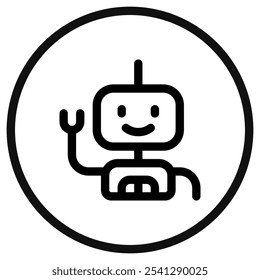 Bot editável, robô, ícone de vetor android. Tecnologia de IA, inteligência artificial, computador. Parte de uma grande família de conjuntos de ícones. Perfeito para interfaces web e app, apresentações, infográficos, etc