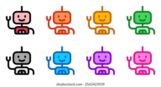 Editable bot, robot, android vector icon. AI technology, artificial intelligence, computer. Part of a big icon set family. Perfect for web and app interfaces, presentations, infographics, etc