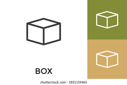 Editable Box Icon with Title. Useful For Mobile Application, Website, Software and Print Media.