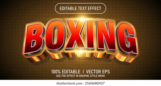 editable boxing vector text effect with modern style design