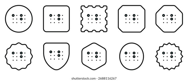 Bearbeitbares Braille-Vektorsymbol. Teil einer großen Ikone-Set-Familie. Perfekt für Web- und App-Schnittstellen, Präsentationen, Infografiken usw.