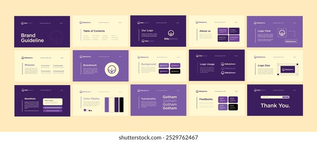 Editable Brand Guidelines Poster Template. A Simple Brand Identity Presentation. EPS Vector Illustration.