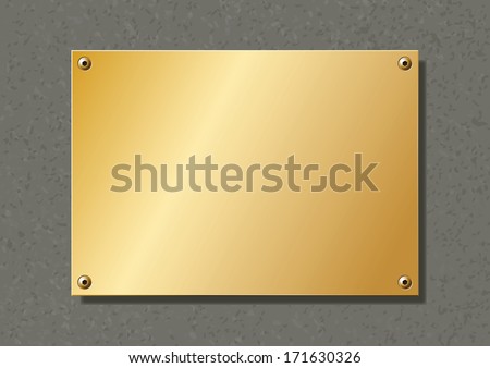 editable brass company plate fixed with allen screws ストックフォト © 