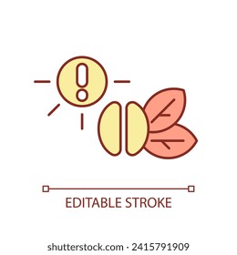 Icono de café brasileño editable que representa el concepto de heatflación, vector aislado, impacto del calentamiento global ilustración de línea delgada.
