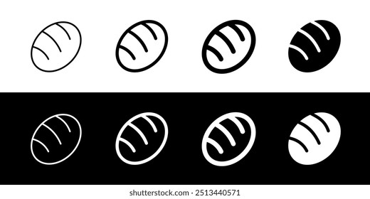 Icono de pan, baguette, Vector de bollo editable. Panadería, cocina, comida. Parte de una gran familia de iconos. Perfecto para interfaces de Web y App, presentaciones, infografías, etc