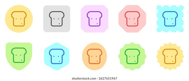 Pão editável, ícone de vetor torrada. Parte de uma grande família de conjuntos de ícones. Perfeito para interfaces web e app, apresentações, infográficos, etc