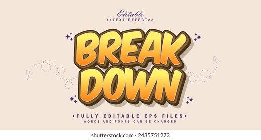 editable break down text effect.typhography logo