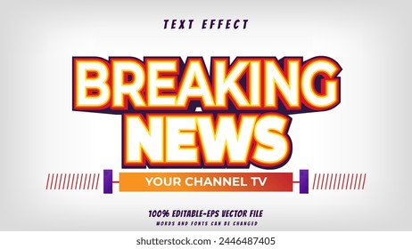 editable breaking news text effect.typhograpgy logo