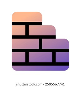 Ladrillo editable, pared de albañil, icono de Vector de construcción. Construcción, herramientas, industria. Parte de una gran familia de iconos. Perfecto para interfaces de Web y App, presentaciones, infografías, etc