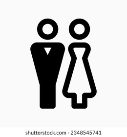 Editable bride and groom, wedding, couple vector icon. Wedding, valentine, love, celebration. Part of a big icon set family. Perfect for web and app interfaces, presentations, infographics, etc