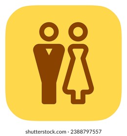 Editable bride and groom, wedding, couple vector icon. Wedding, valentine, love, celebration. Part of a big icon set family. Perfect for web and app interfaces, presentations, infographics, etc