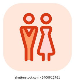 Editable bride and groom, wedding, couple vector icon. Wedding, valentine, love, celebration. Part of a big icon set family. Perfect for web and app interfaces, presentations, infographics, etc