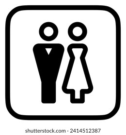 Editable bride and groom, wedding, couple vector icon. Wedding, valentine, love, celebration. Part of a big icon set family. Perfect for web and app interfaces, presentations, infographics, etc