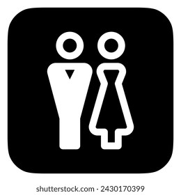 Editable bride and groom, wedding, couple vector icon. Wedding, valentine, love, celebration. Part of a big icon set family. Perfect for web and app interfaces, presentations, infographics, etc