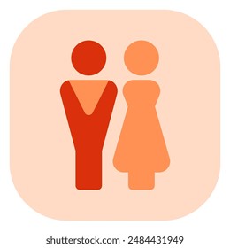 Editable bride and groom, wedding, couple vector icon. Wedding, valentine, love, celebration. Part of a big icon set family. Perfect for web and app interfaces, presentations, infographics, etc