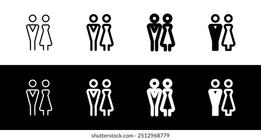 Editable bride and groom, wedding, couple vector icon. Wedding, valentine, love, celebration. Part of a big icon set family. Perfect for web and app interfaces, presentations, infographics, etc