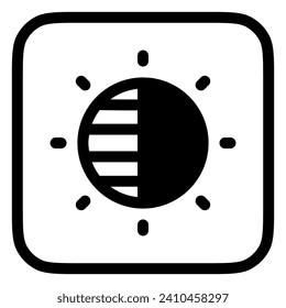 Bearbeitbare Helligkeit Kontrast Vektorsymbol. Teil einer großen Icon-Set-Familie. Perfekt für Web- und App-Schnittstellen, Präsentationen, Infografiken usw.