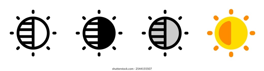 Editable brightness contrast vector icon. Part of a big icon set family. Perfect for web and app interfaces, presentations, infographics, etc